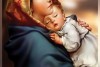 003 Mother Mary and baby Jesus painting on canvas