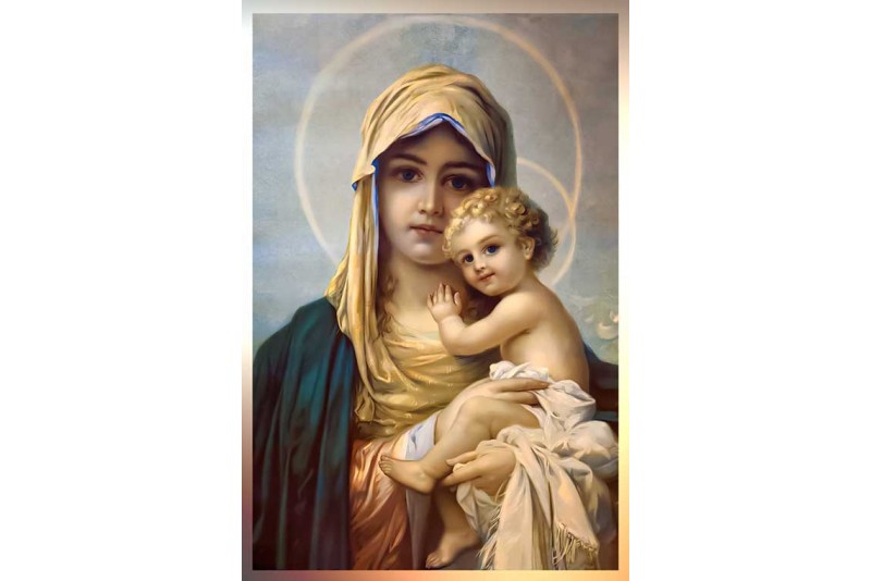 004 Virgin Mary with child Jesus painting on canvas
