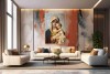 004 Virgin Mary with child Jesus painting on canvas