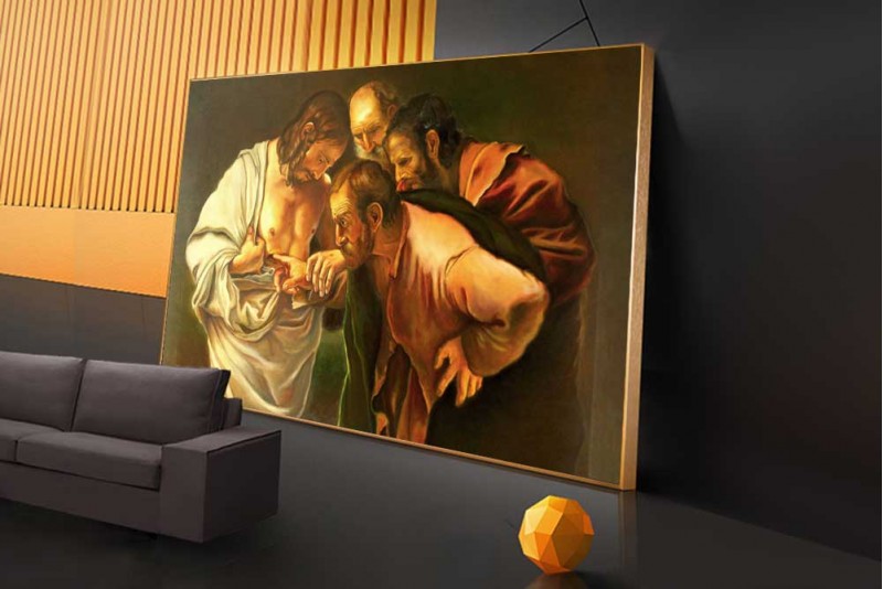 The incredulity of Saint Thomas by Caravaggio Painting On Canvas