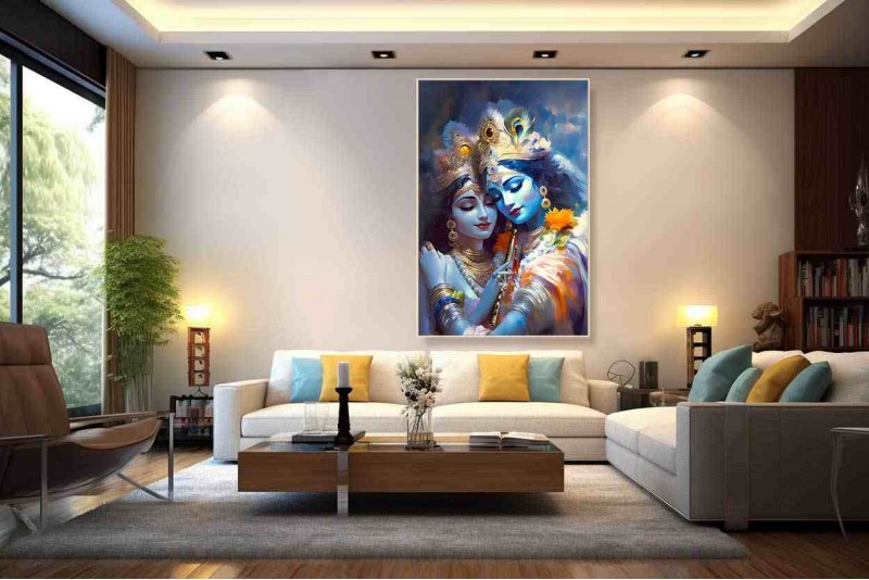 Modern Art Radha Krishna love painting images wall canvas