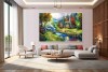 Spring Autumn Colorful Nature Magical cottage Painting