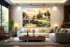 Spring Colorful Nature Magical cottage landscape Painting
