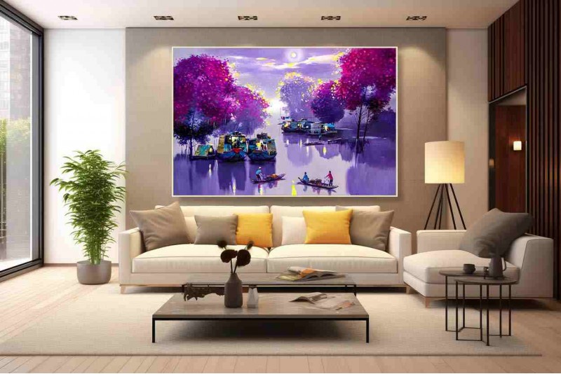 landscape painting watercolor nature wall art