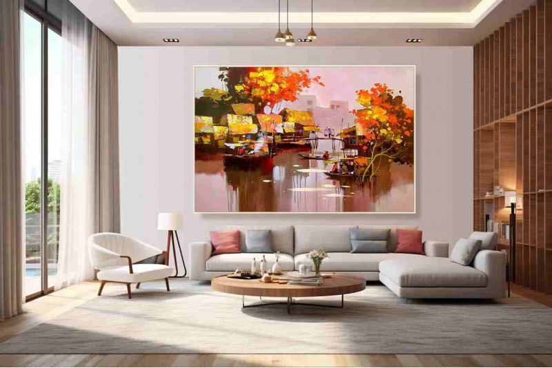 nature wall art painting wall scenery for hall