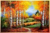 nature wall painting of colorful autumn forest paintings