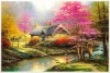 spring autumn colorful nature cottage landscape painting