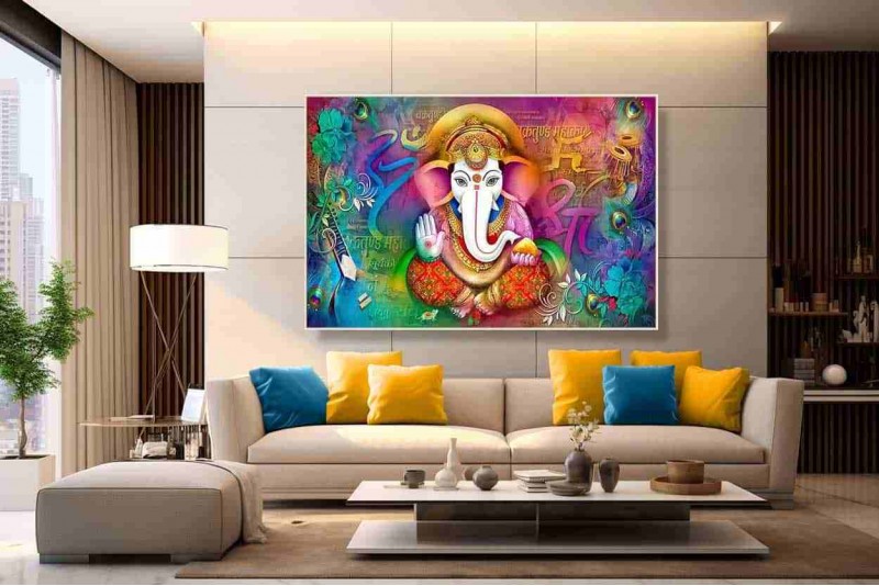 21 Best Lord ganesha painting online on canvas for home Vastu gp01