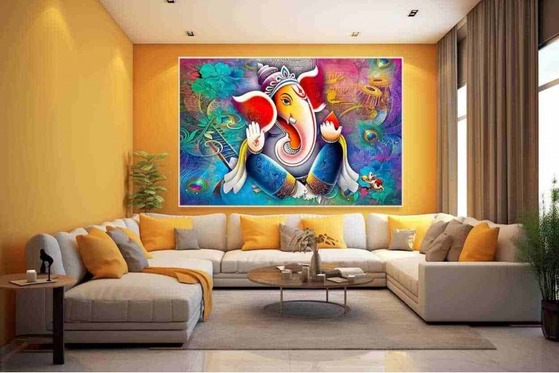 21 Best Lord ganesha painting on canvas for home vastu gp04