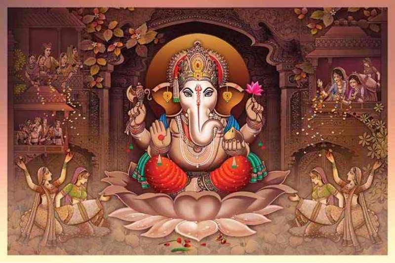 21 Best Lord ganesha painting on canvas for home vastu g006