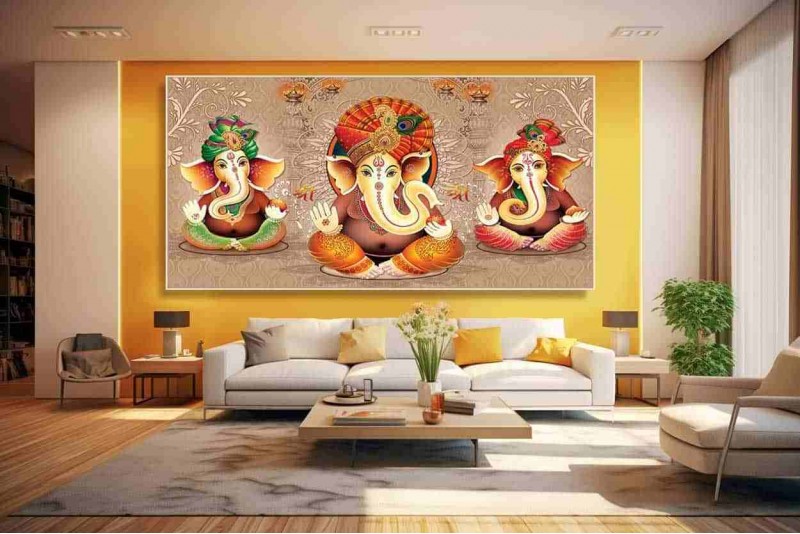 Modern ganesha painting large ganesh painting W006