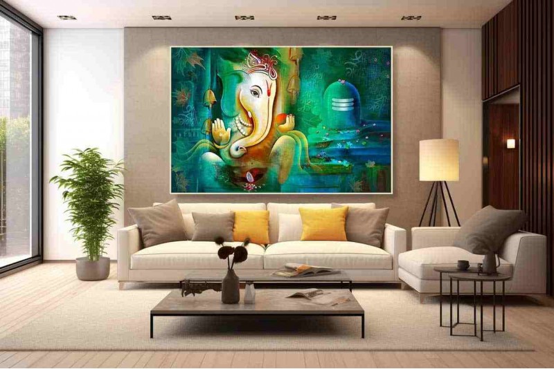 21 Best Lord ganesha painting on canvas for home vastu g009
