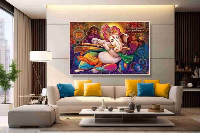 21 Best ganapati bappa painting on canvas for home vastu p12