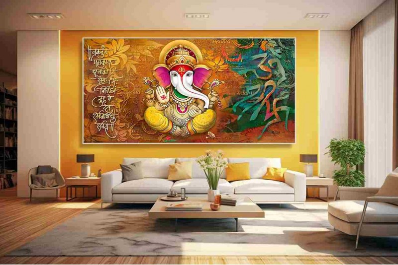Modern ganesha painting large ganesh painting W018