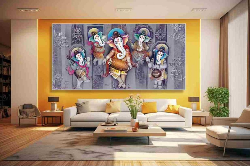 Modern ganesha painting lord ganesh art and painting wallpaper L