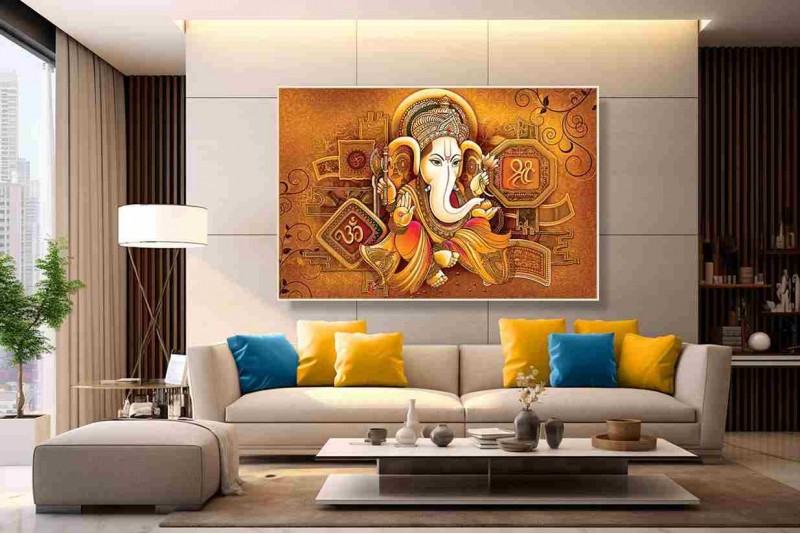 Modern ganesha painting large ganesh painting 020L