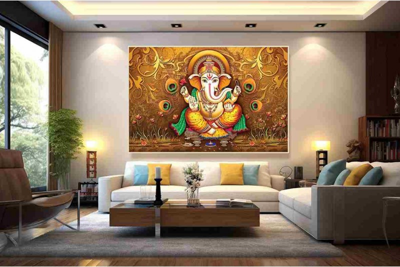 Modern ganesha painting large ganesh painting 027