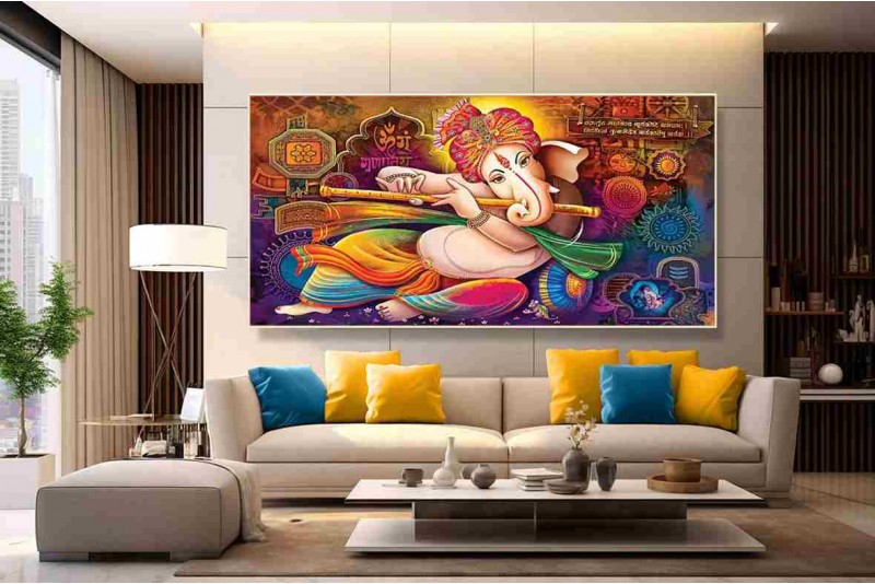Modern ganesha painting large ganesh painting W028L