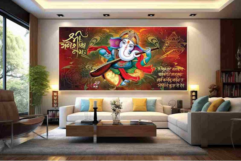 Modern ganesha painting large ganesh painting W029L