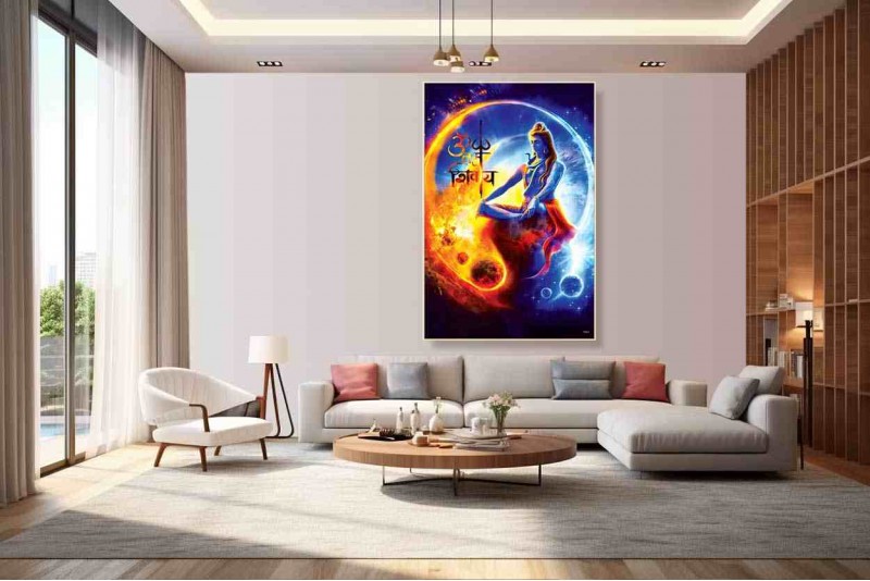 Beautiful Lord Shiva Hd Wallpaper painting on canvas L