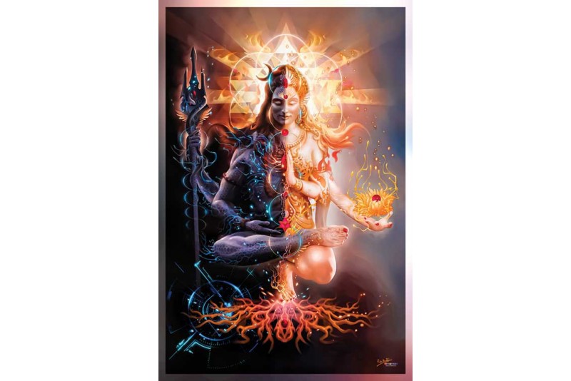 Lord Shiva ardhanarishvara shiv shakti ardhnarishwar painting