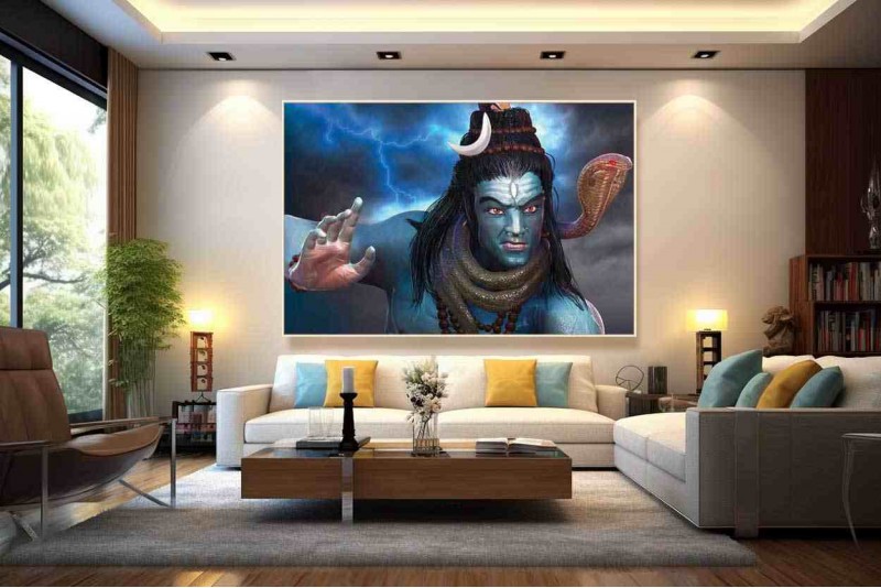 21 best Lord Shiva Painting On Canvas for living room Décor L