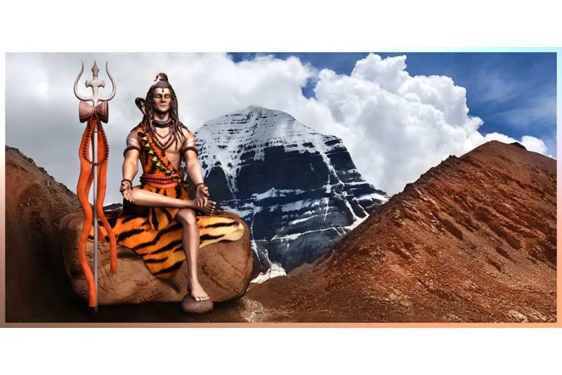 Mount Kailash lord shiva painting HD image on canvas