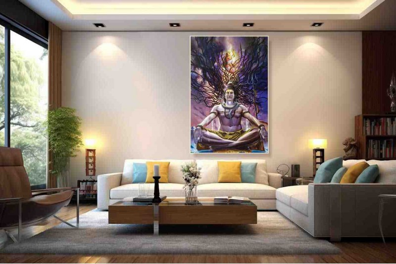 lord shiva mahadev bholenath painting on canvas for living Room