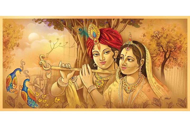 21 Beautiful Radha Krishna Painting On Canvas KR038L