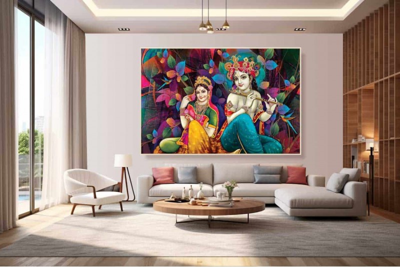 Beautiful Radha Krishna Painting for Living Room L