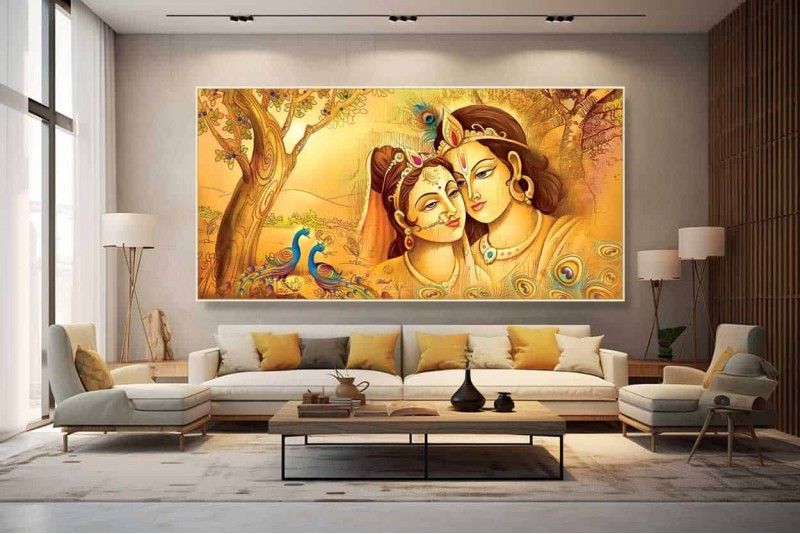 21 Beautiful Radha Krishna Painting On Canvas KR040