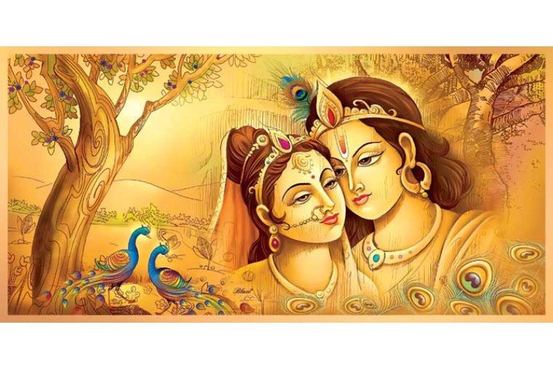 21 Beautiful Radha Krishna Painting On Canvas KR040L