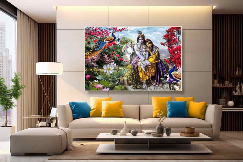 Radha Krishna painting large size Canvas Wall Painting L