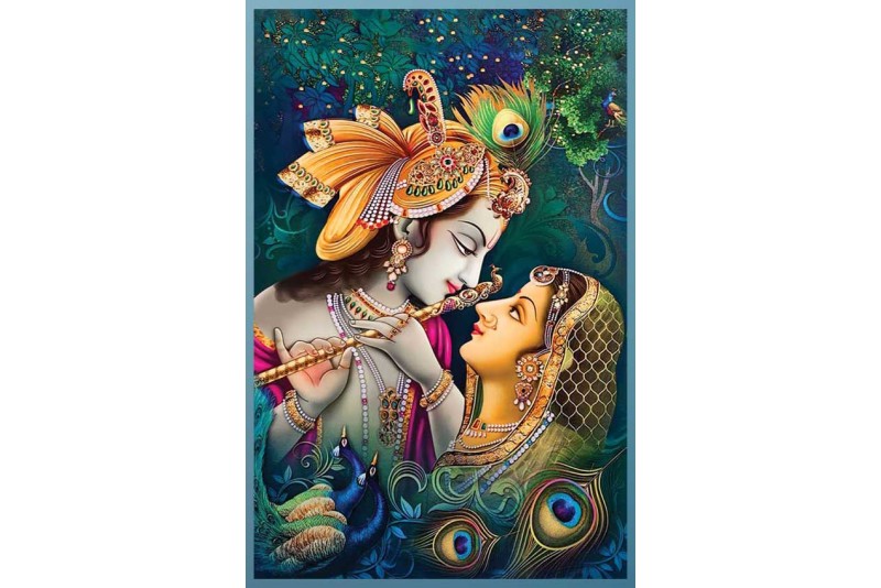 0231 Beautiful meenakari painting of radha krishna 002L