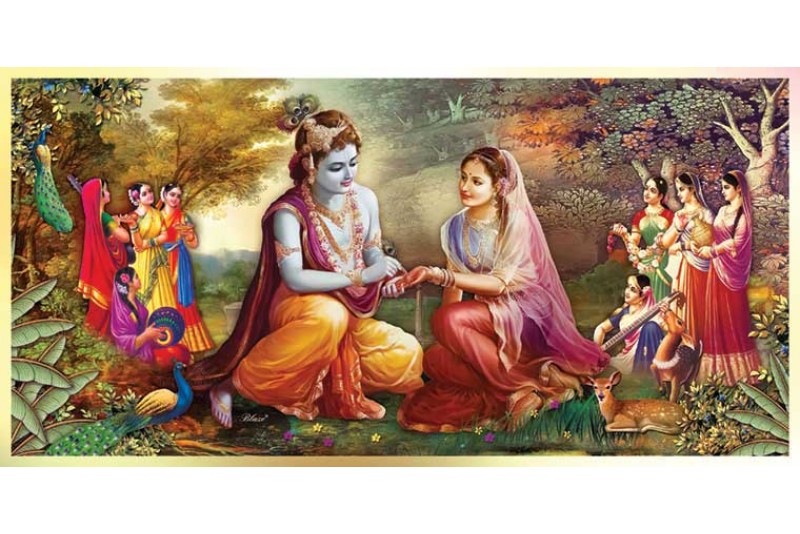 Beautiful Radha Krishna Painting On Canvas KR007L