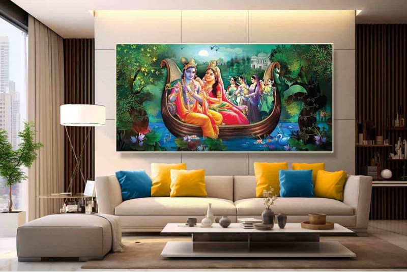 21 Beautiful Radha Krishna Painting On Canvas KR020