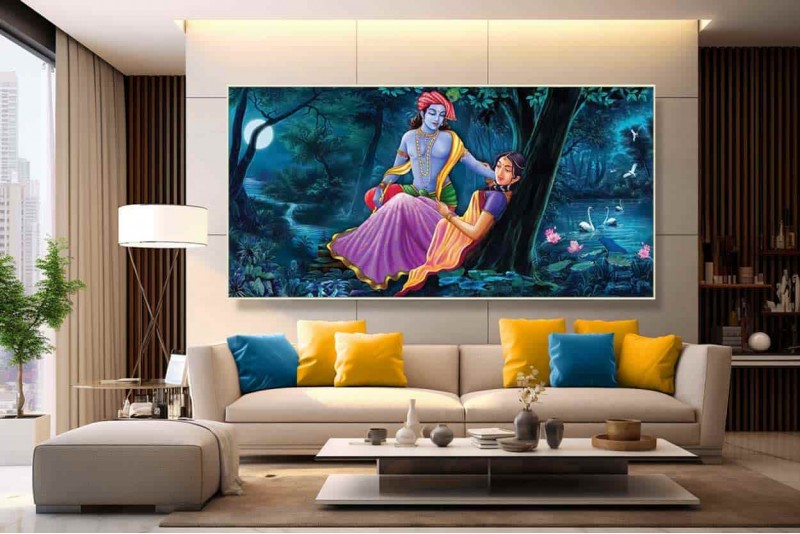 21 Beautiful Radha Krishna Painting On Canvas KR026L
