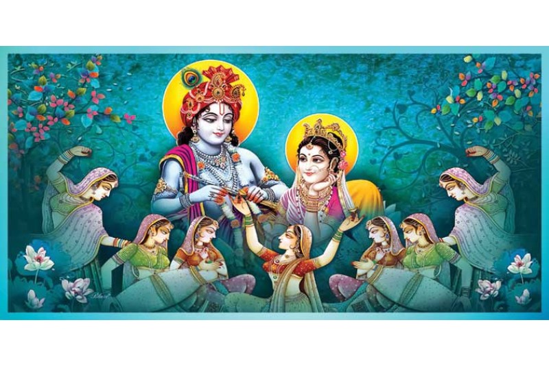 21 Beautiful Radha Krishna Painting On Canvas KR023L
