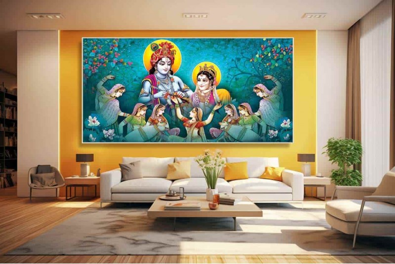 21 Beautiful Radha Krishna Painting On Canvas KR023