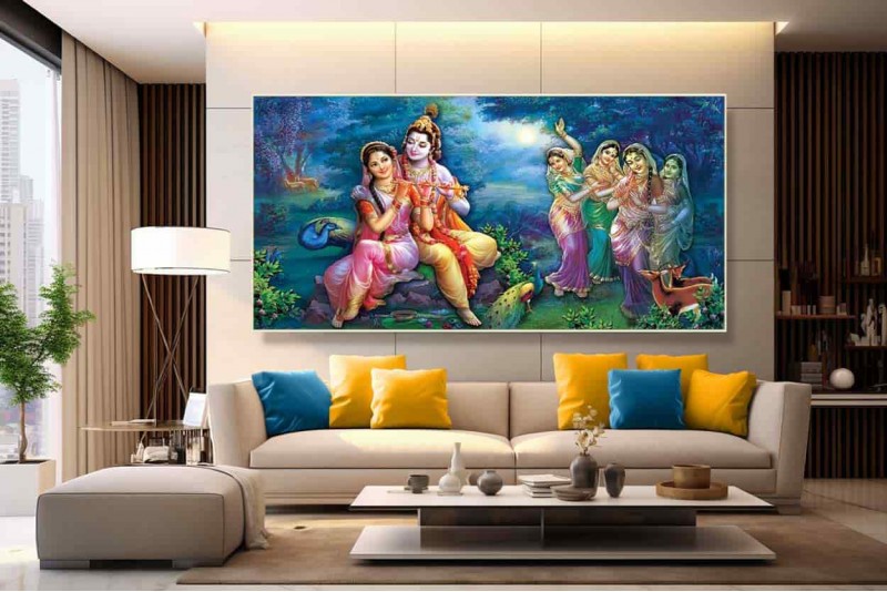 21 Beautiful Radha Krishna Painting On Canvas KR024L