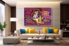 Beautiful Radha Krishna Painting On Canvas HD image