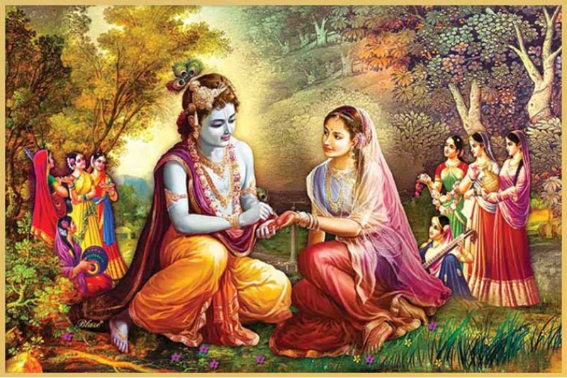 0243 Beautiful Radha Krishna Painting On Canvas HD image