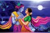21 Beautiful Radha Krishna Painting On Canvas KR027