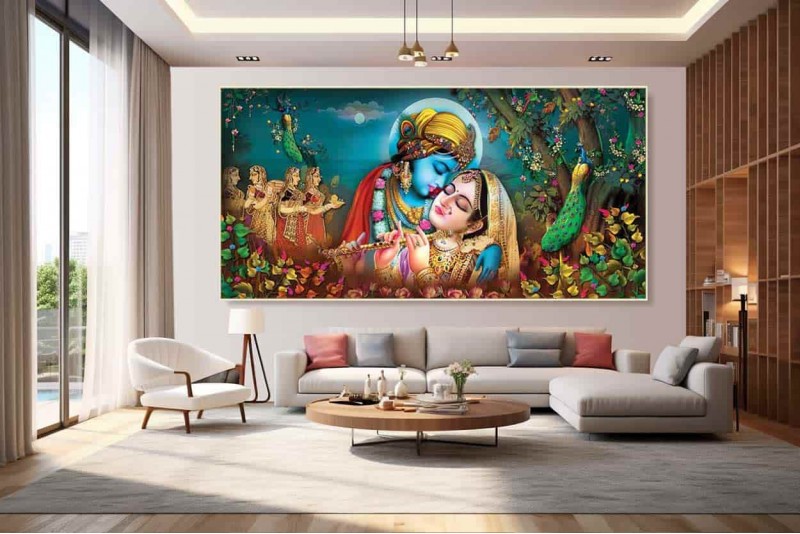 21 Beautiful Radha Krishna Painting On Canvas KR028L