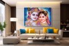 0235 Beautiful Radha Krishna Painting On Canvas HD image L