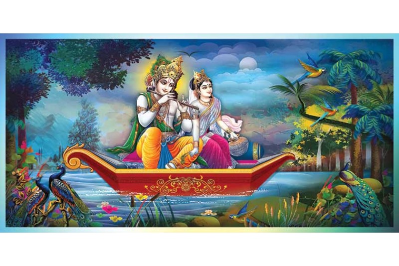 21 Beautiful Radha Krishna Painting On Canvas KR030