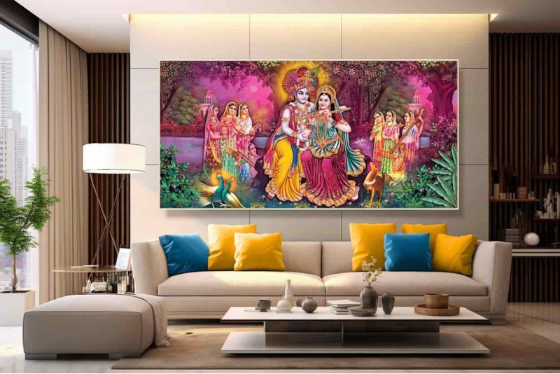 21 Beautiful Radha Krishna Painting On Canvas KR029