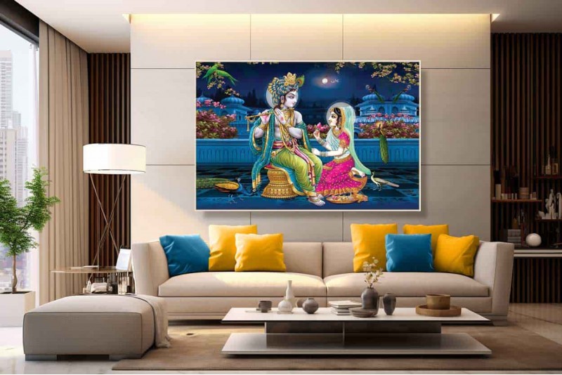Beautiful meenakari painting of radha krishna 003