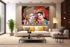 0234 Beautiful Radha Krishna Painting On Canvas HD image