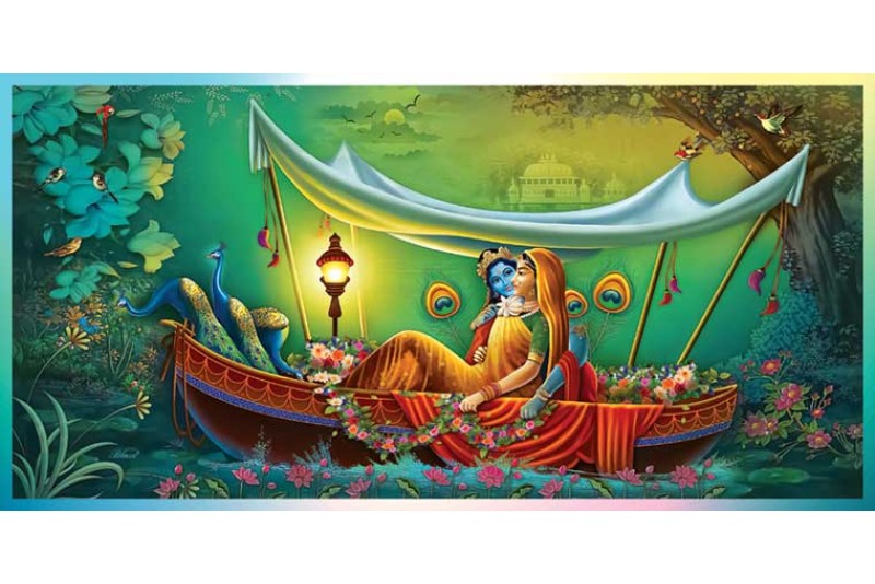 21 Best Radha Krishna Painting On Canvas HD images wall art 2 L